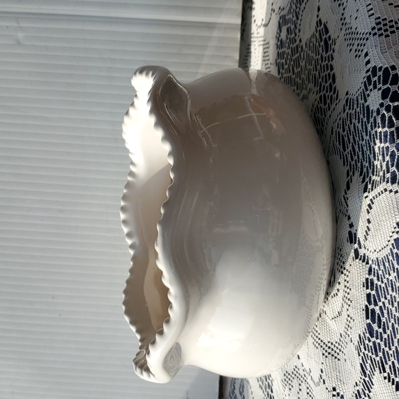 White Stoneware bowl w/Gingerbread scent candle New 3 wick Celebrating Home - Picture 4 of 7